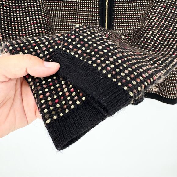 Ted Baker Rylene Metallic Mixed Wool Full Zip Jacket Black Size 4 (U.S. 10/L) - Picture 6 of 13